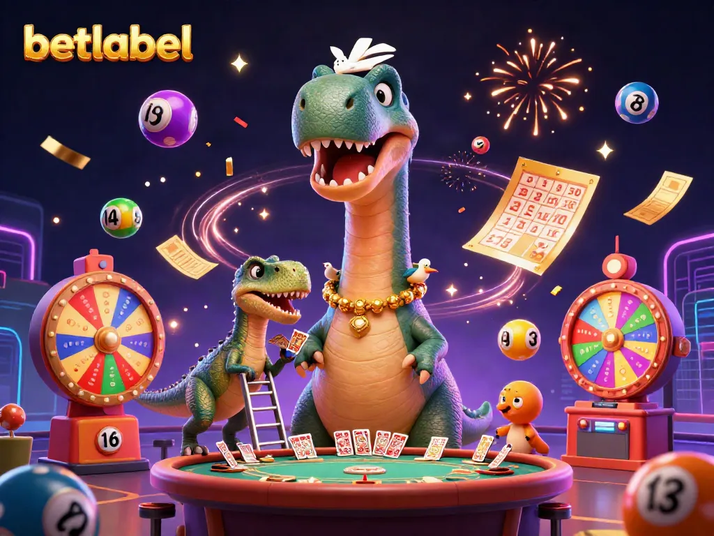 Join the excitement with betlabel as colorful lottery balls and cards fill the scene!